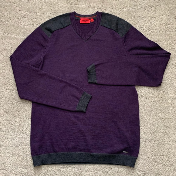 HUGO by Hugo Boss Men’s v-neck wool sweater - Picture 1 of 7